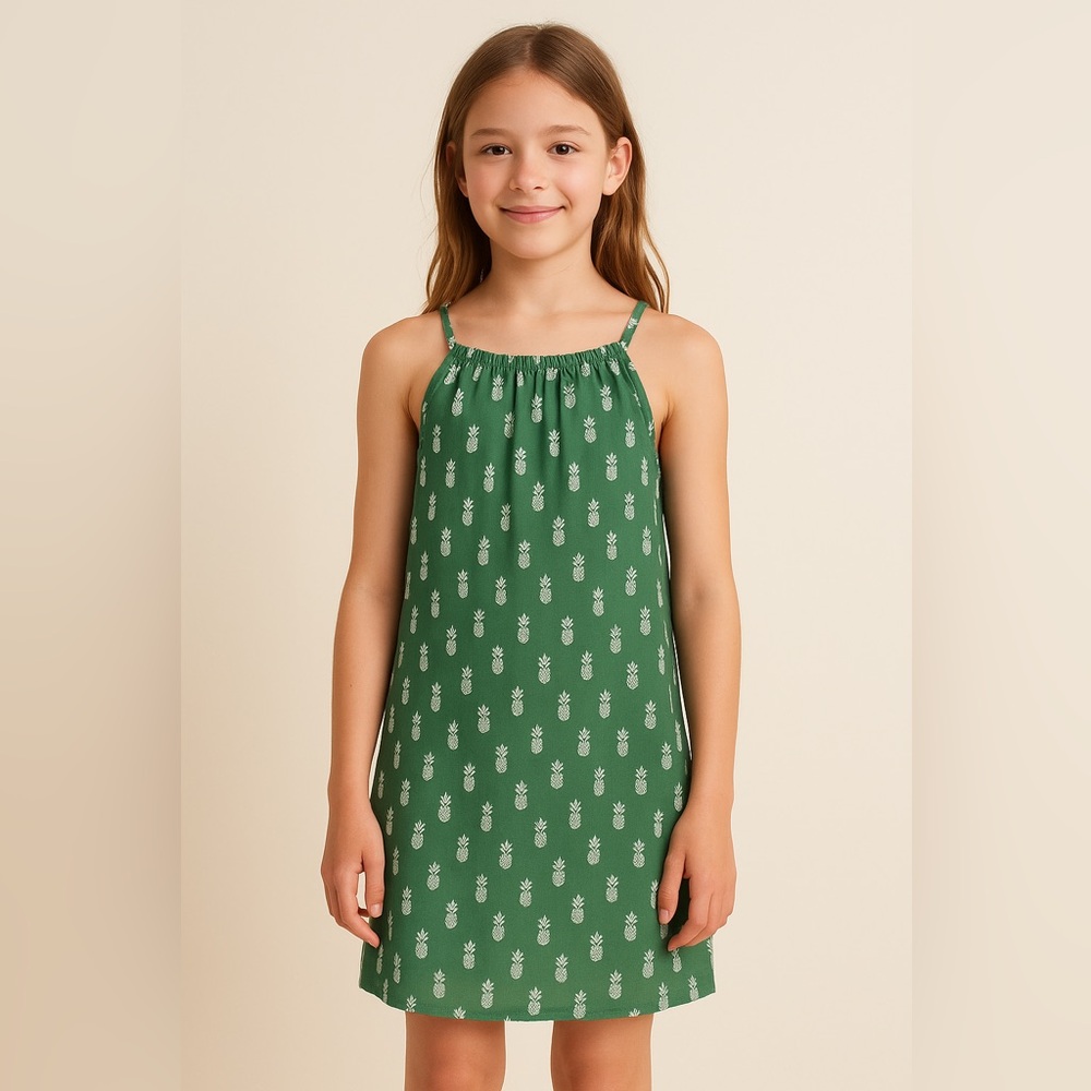 H&M Dark Green Pineapple Dress
